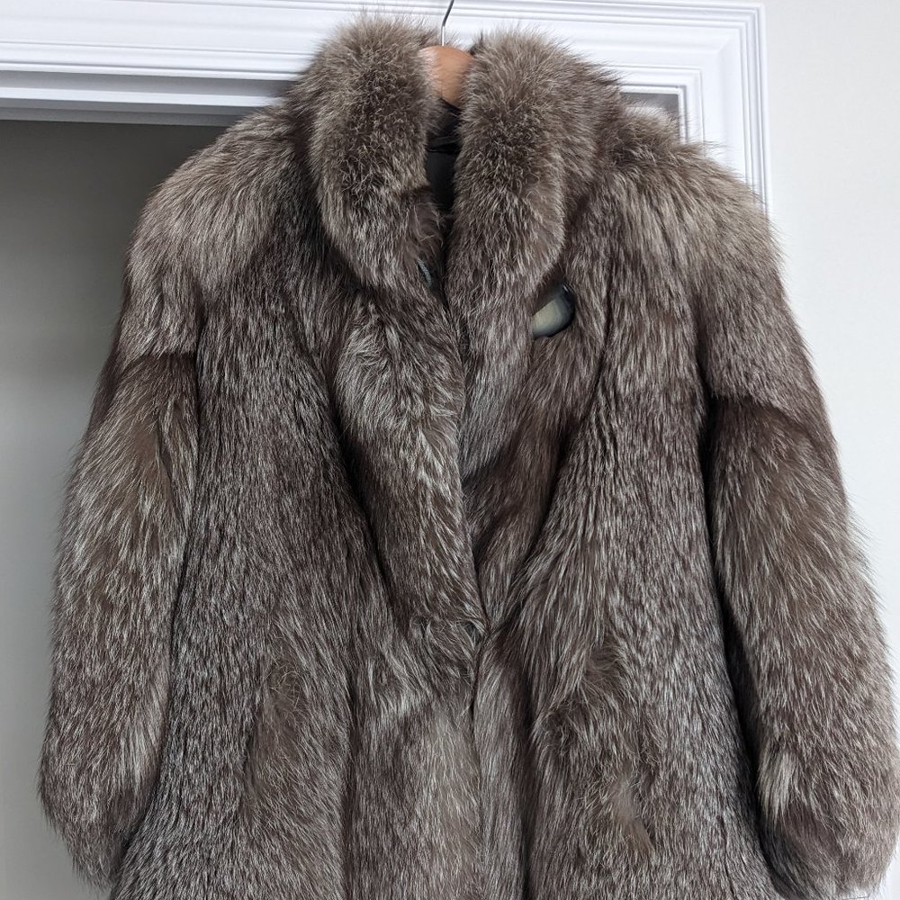 Super Soft Silver Fox Coat